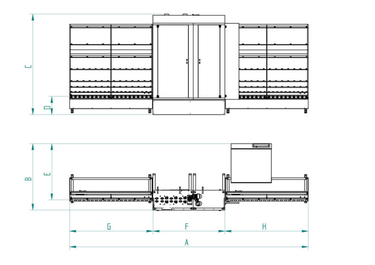 Lavadora vertical VEGA · Plano de dimensiones