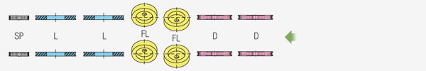Composición de muelas · 2D+2F+2L+SP