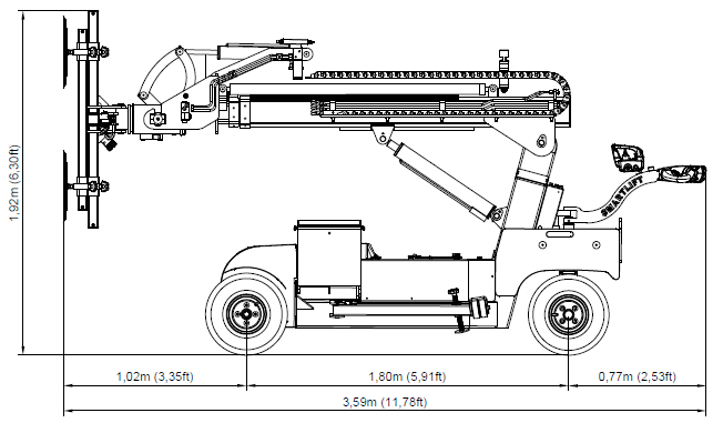 SL 809 · Plano lateral y dimensiones del fabricante