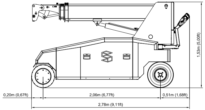 SLX 2000 · Dimensiones de la máquina base