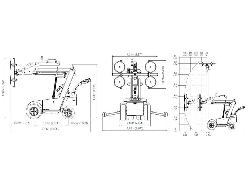 Plano técnico con dimensiones del SL 309 Outdoor Compact